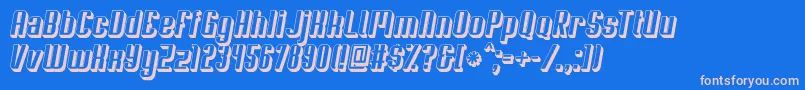 Soupertrouper3Doblique Font – Pink Fonts on Blue Background