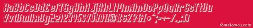 Fonte Soupertrouper3Doblique – fontes rosa em um fundo vermelho