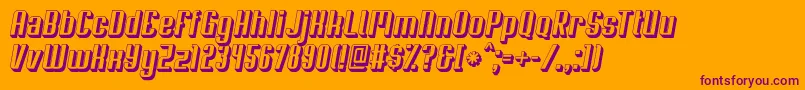 Soupertrouper3Doblique-Schriftart – Violette Schriften auf orangefarbenem Hintergrund