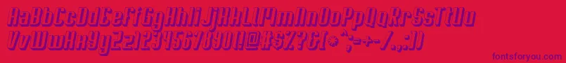 Soupertrouper3Doblique-Schriftart – Violette Schriften auf rotem Hintergrund