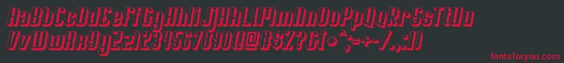 Soupertrouper3Doblique-Schriftart – Rote Schriften auf schwarzem Hintergrund