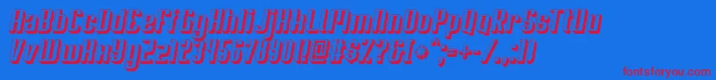 Soupertrouper3Doblique Font – Red Fonts on Blue Background