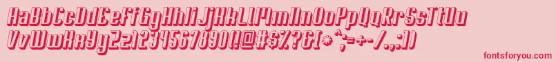 Шрифт Soupertrouper3Doblique – красные шрифты на розовом фоне