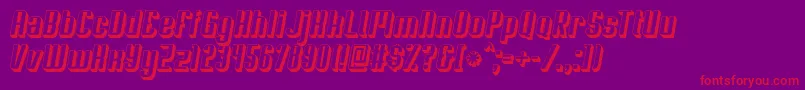 Soupertrouper3Doblique-fontti – punaiset fontit violetilla taustalla