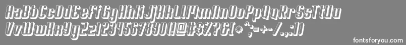 Soupertrouper3Doblique-Schriftart – Weiße Schriften auf grauem Hintergrund
