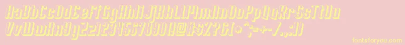 Soupertrouper3Doblique-Schriftart – Gelbe Schriften auf rosa Hintergrund