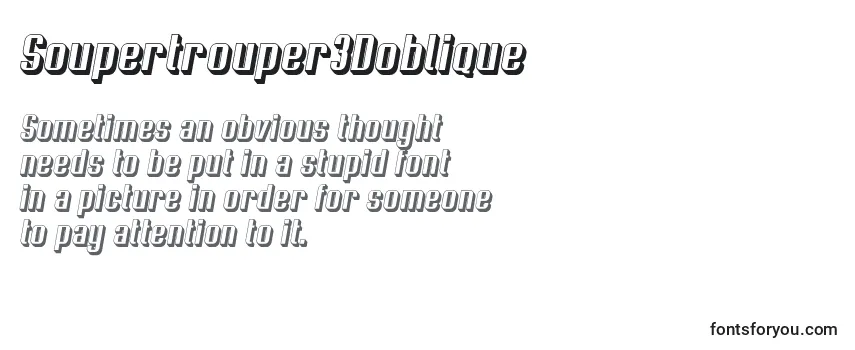 Review of the Soupertrouper3Doblique Font