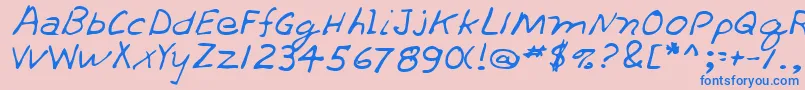 ThrashrRegular Font – Blue Fonts on Pink Background