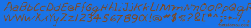 ThrashrRegular Font – Brown Fonts on Blue Background