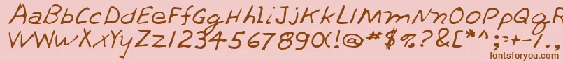 ThrashrRegular Font – Brown Fonts on Pink Background