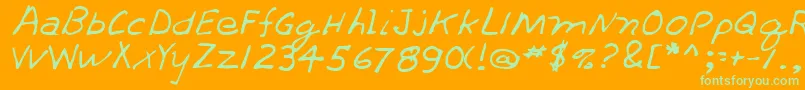 ThrashrRegular Font – Green Fonts on Orange Background