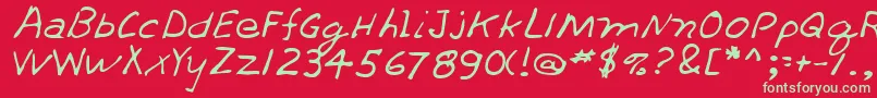 ThrashrRegular Font – Green Fonts on Red Background