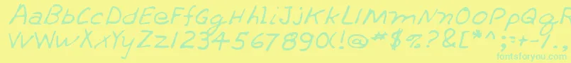 ThrashrRegular Font – Green Fonts on Yellow Background