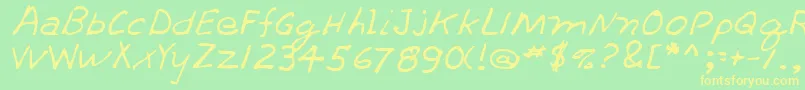 ThrashrRegular Font – Yellow Fonts on Green Background