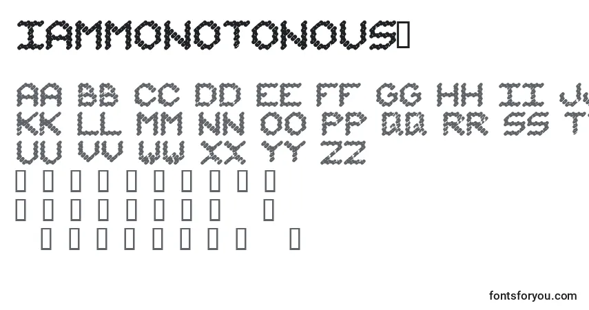 Шрифт IAmMonotonous1 – алфавит, цифры, специальные символы