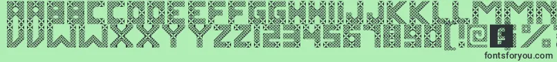 KawungTextile Font – Black Fonts on Green Background