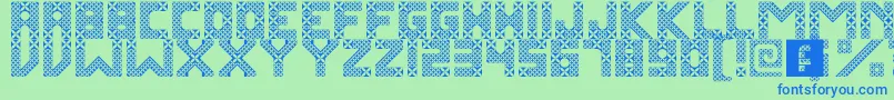 KawungTextile Font – Blue Fonts on Green Background