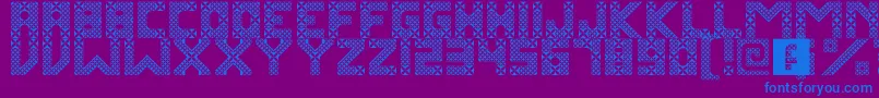 KawungTextile Font – Blue Fonts on Purple Background