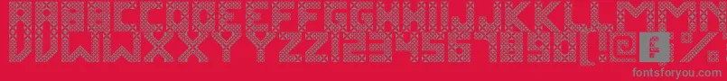 KawungTextile Font – Gray Fonts on Red Background
