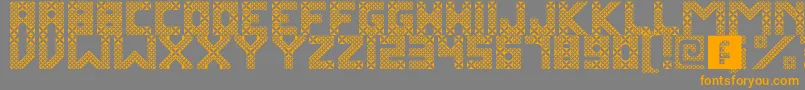 KawungTextile-Schriftart – Orangefarbene Schriften auf grauem Hintergrund