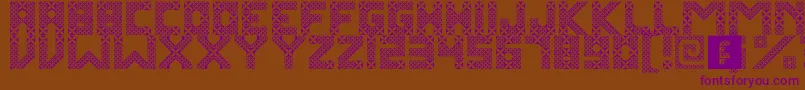 KawungTextile-Schriftart – Violette Schriften auf braunem Hintergrund