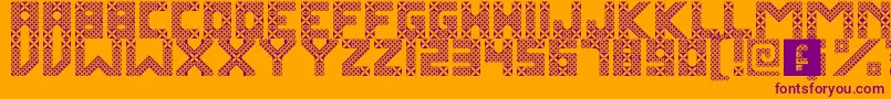 KawungTextile Font – Purple Fonts on Orange Background