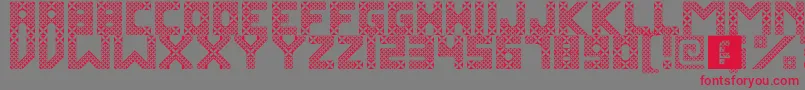 KawungTextile Font – Red Fonts on Gray Background