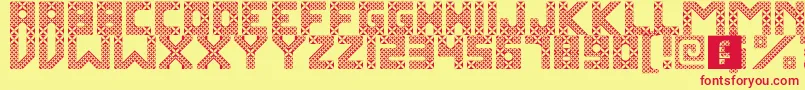 KawungTextile Font – Red Fonts on Yellow Background