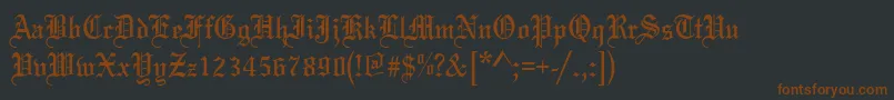 BlissNormal-fontti – ruskeat fontit mustalla taustalla
