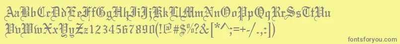 フォントBlissNormal – 黄色の背景に灰色の文字