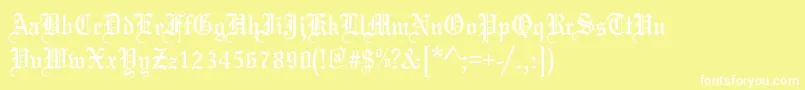 フォントBlissNormal – 黄色い背景に白い文字