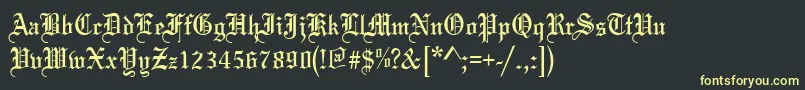 フォントBlissNormal – 黒い背景に黄色の文字