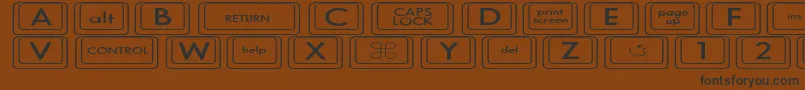 フォントKeyboardKeysexExpanded – 黒い文字が茶色の背景にあります