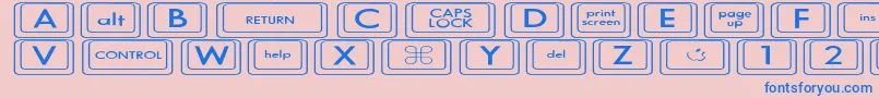 フォントKeyboardKeysexExpanded – ピンクの背景に青い文字