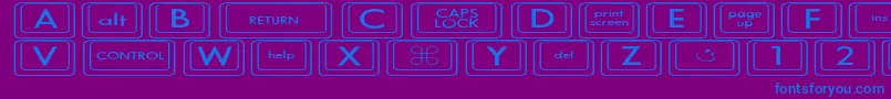KeyboardKeysexExpanded-Schriftart – Blaue Schriften auf violettem Hintergrund