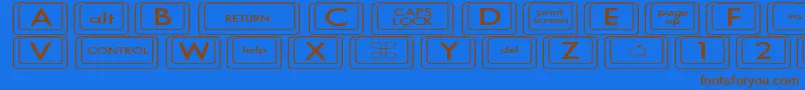 Weitere Informationen zur KeyboardKeysexExpanded-Schriftart KeyboardKeysexExpanded-Schriftart – Braune Schriften auf blauem Hintergrund