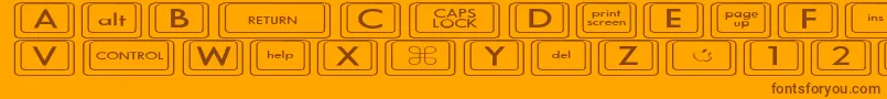 Lisätietoja KeyboardKeysexExpanded-fontista KeyboardKeysexExpanded-fontti – ruskeat fontit oranssilla taustalla