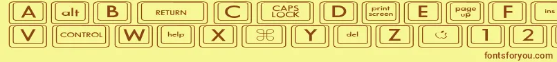 KeyboardKeysexExpanded Font – Brown Fonts on Yellow Background