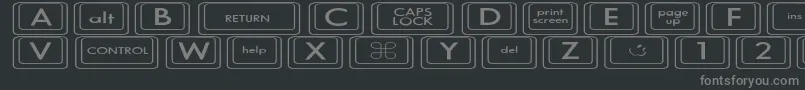 KeyboardKeysexExpanded Font – Gray Fonts on Black Background