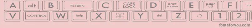 Шрифт KeyboardKeysexExpanded – серые шрифты на розовом фоне