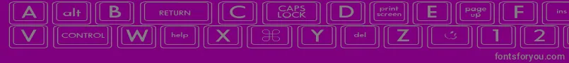 KeyboardKeysexExpanded Font – Gray Fonts on Purple Background