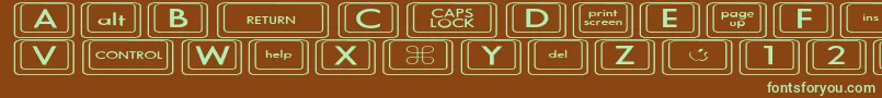Шрифт KeyboardKeysexExpanded – зелёные шрифты на коричневом фоне
