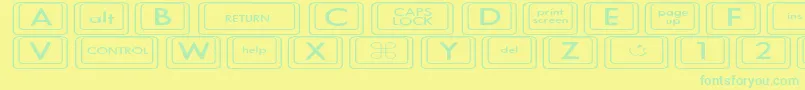 Шрифт KeyboardKeysexExpanded – зелёные шрифты на жёлтом фоне
