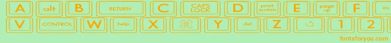 Police KeyboardKeysexExpanded – polices orange sur fond vert