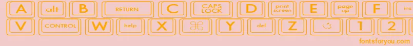 KeyboardKeysexExpanded Font – Orange Fonts on Pink Background