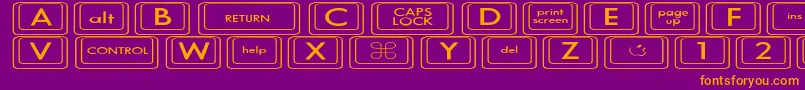KeyboardKeysexExpanded Font – Orange Fonts on Purple Background