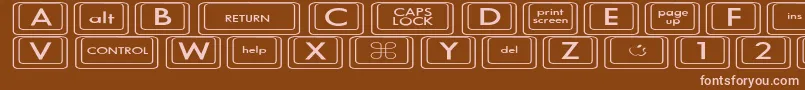 Шрифт KeyboardKeysexExpanded – розовые шрифты на коричневом фоне
