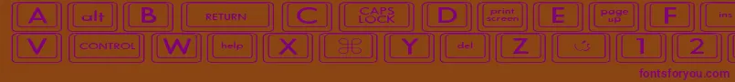 More about KeyboardKeysexExpanded Font KeyboardKeysexExpanded Font – Purple Fonts on Brown Background