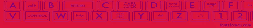 KeyboardKeysexExpanded Font – Purple Fonts on Red Background
