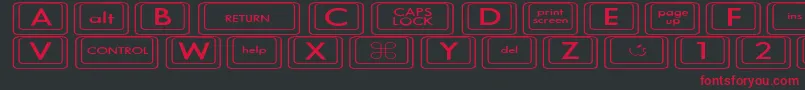 KeyboardKeysexExpanded Font – Red Fonts on Black Background